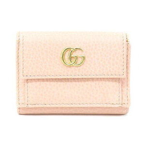 Gucci Pink Leather GG Marmont Tri Wallet